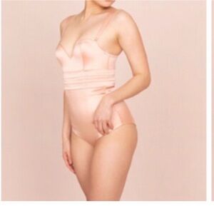 Agent Provocateur Satin Sculpting Bodysuit in Blush